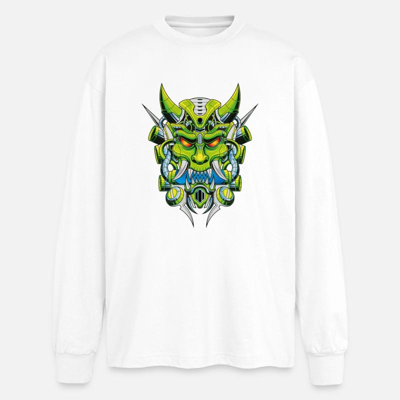 Japanischer Oni-Dämon - Oversized Langarmshirt  - Weiß