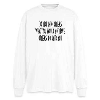 Tue nicht... von Cean - Oversized Langarmshirt  - Weiß - Vorne - AI Model Male 185 light (185cm)