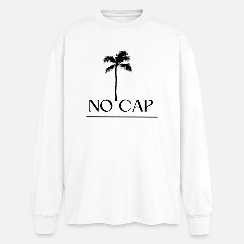 No Cap Design - Oversized Langarmshirt  - Weiß
