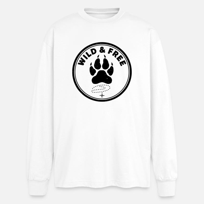 wild & free - Oversized Langarmshirt  - Weiß