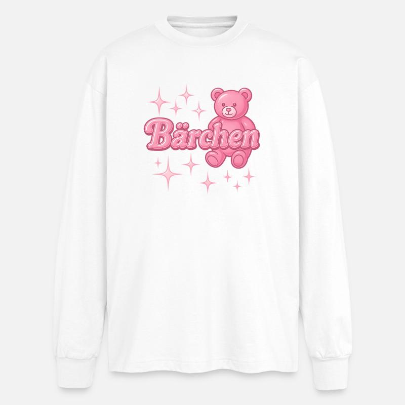 Bear / Y2K Nickname Statement Design - Oversized Long Sleeve T-Shirt - white