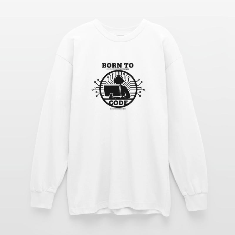 Codeur né pour coder Programmeur T-shirt manches longues oversize