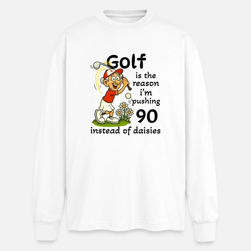 Golf - Pushing 90 - Frau - Oversized Langarmshirt  - Weiß