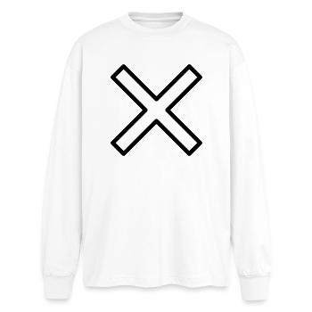 croix - T-shirt manches longues oversize - blanc - Devant - AI Model Male 185 light (185cm)