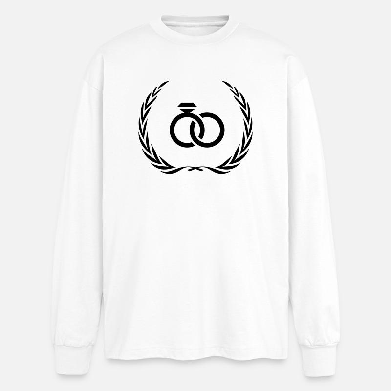 Wedding Ring Ring - Oversized Long Sleeve T-Shirt - white