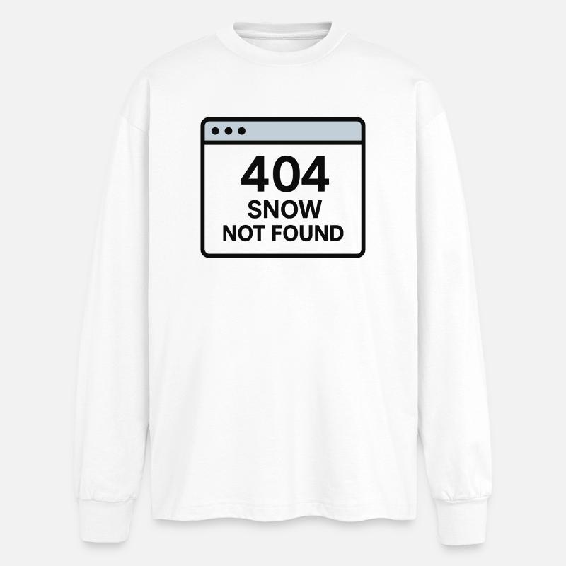 404 Neige non trouvée - T-shirt manches longues oversize - blanc