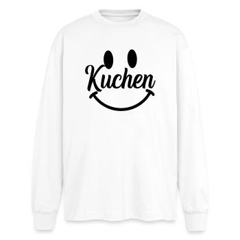 kuchen  - Oversized Langarmshirt  - Weiß - Vorne - AI Model Male 185 light (185cm)