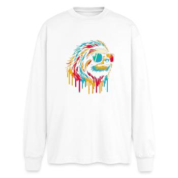 Sloth Sloth Art Lazy Sloth Fan - Oversized Long Sleeve T-Shirt - white - Front - AI Model Male 185 light (185cm)