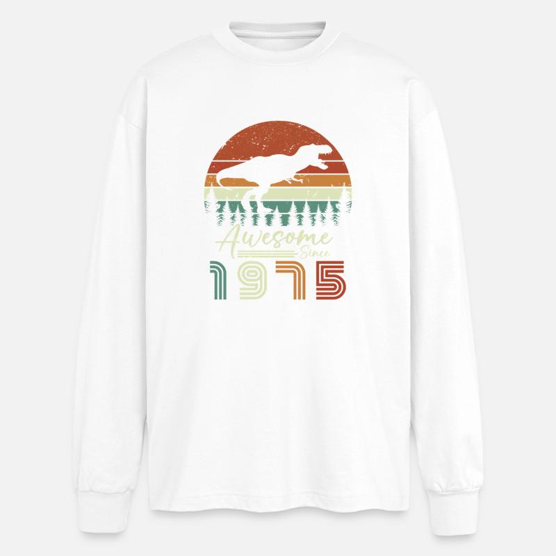 awsome_since_dinaseur_1975 - Oversized Langarmshirt  - Weiß