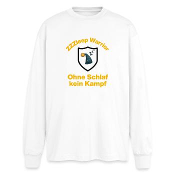 ZZZleep Warrior, No sleep, no fight - Oversized Long Sleeve T-Shirt - white - Front - AI Model Male 185 light (185cm)