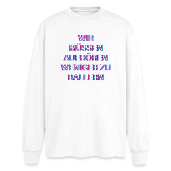 Hardtekk Tekk - Oversized Langarmshirt  - Weiß - Vorne - AI Model Male 185 light (185cm)