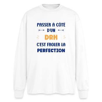 Missing out on an HR Director: Perfection - Oversized Long Sleeve T-Shirt - white - Front - AI Model Male 185 light (185cm)