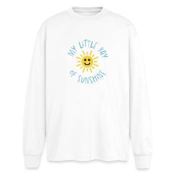 RAY_OF_SUN_BLUE - Oversized Long Sleeve T-Shirt - white - Front - AI Model Male 185 light (185cm)