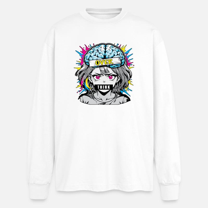 Überdenken - Oversized Langarmshirt  - Weiß