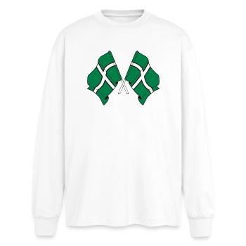 Drapeaux croisés du Devon - T-shirt manches longues oversize - blanc - Devant - AI Model Male 185 light (185cm)