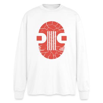 Cracked Orb Glyph - Oversized Long Sleeve T-Shirt - white - Front - AI Model Male 185 light (185cm)