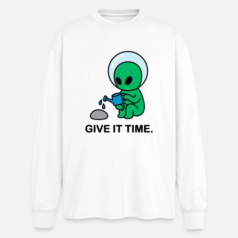 Interstellare Geduld - Oversized Langarmshirt  - Weiß