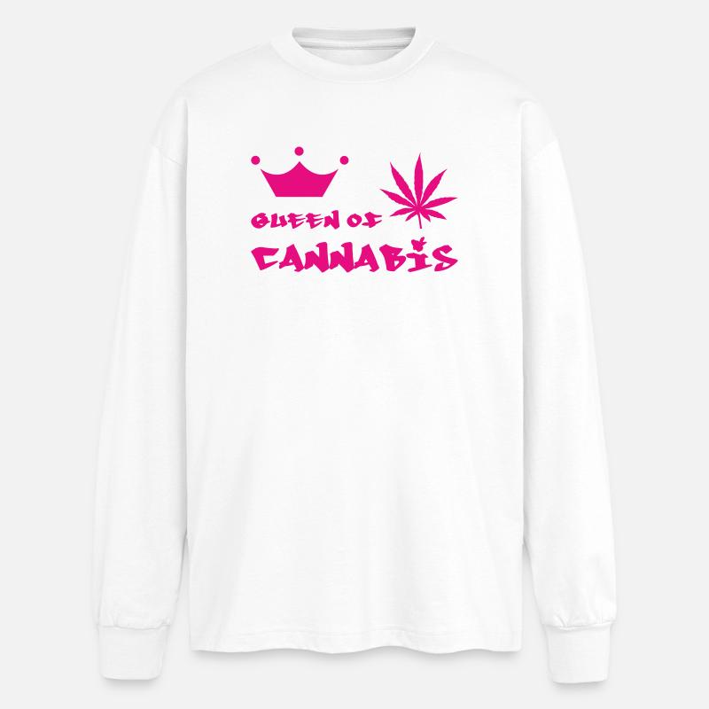 Königin des Cannabis - Oversized Langarmshirt  - Weiß