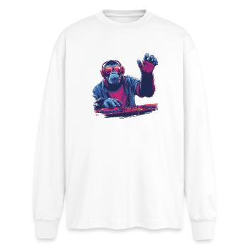 Cool DJ monkey - Oversized Long Sleeve T-Shirt - white - Front - AI Model Male 185 light (185cm)