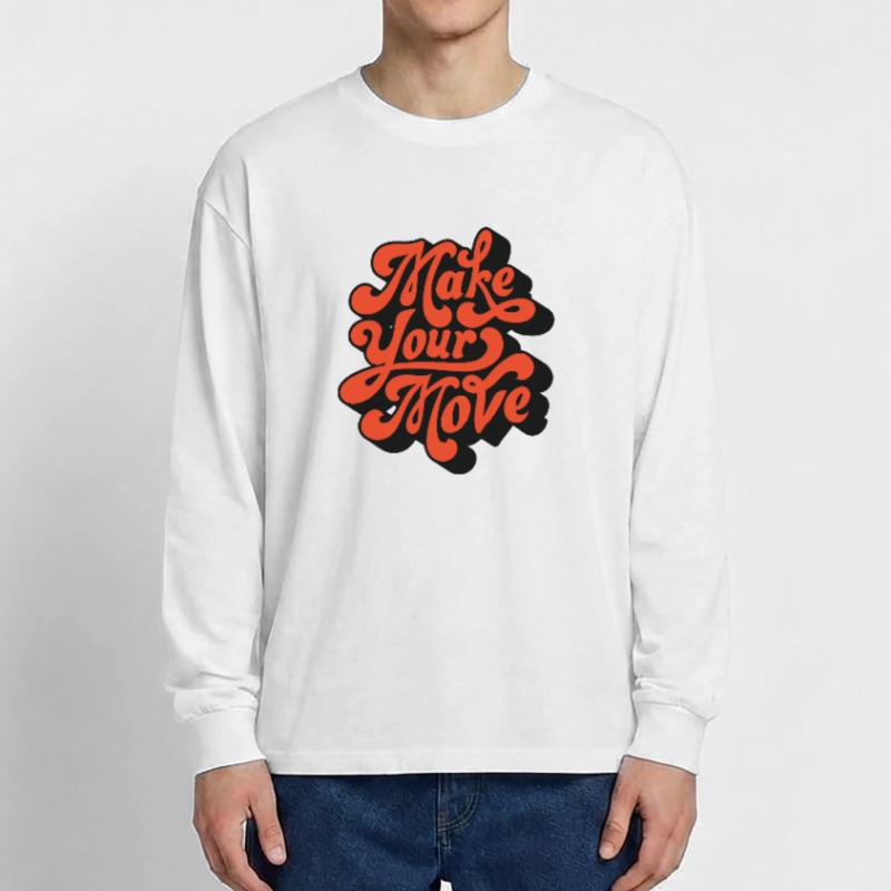 Make Your Move Retro Script Oversized Long Sleeve T-Shirt