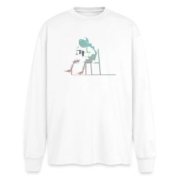 astronaute - T-shirt manches longues oversize - blanc - Devant - AI Model Male 185 light (185cm)