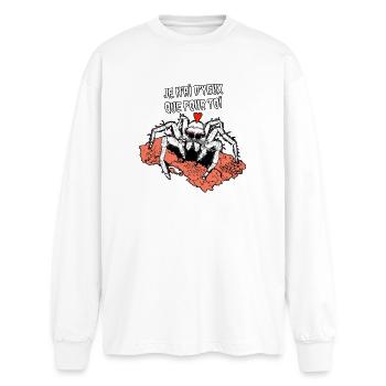 JE N'AI D'YEUX QUE POUR TOI ! (araignée) - T-shirt manches longues oversize - blanc - Devant - AI Model Male 185 light (185cm)