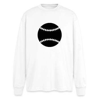 Baseball - T-shirt manches longues oversize - blanc - Devant - AI Model Male 185 light (185cm)