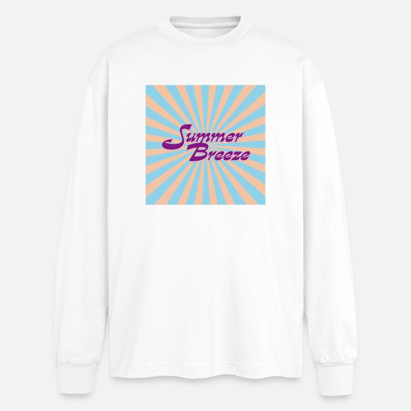 Summer Breeze Retro Typo - Oversized Langarmshirt  - Weiß