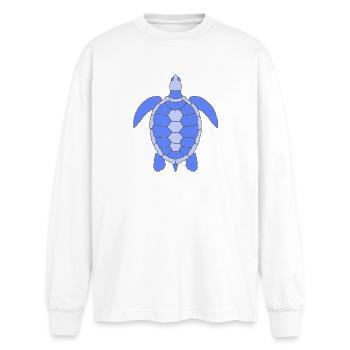 Tortue - T-shirt manches longues oversize - blanc - Devant - AI Model Male 185 light (185cm)