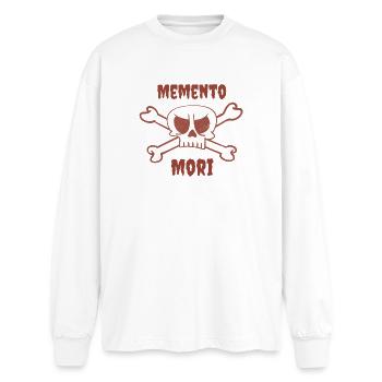 Memento Mori (You Are Not Forever) - Oversized Long Sleeve T-Shirt - white - Front - AI Model Male 185 light (185cm)
