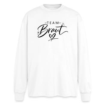Équipe Bride - T-shirt manches longues oversize - blanc - Devant - AI Model Male 185 light (185cm)