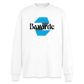 Logo bavarde - T-shirt manches longues oversize - blanc - Devant - AI Model Male 185 light (185cm)