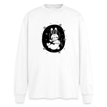 Sauter vers la Lune - T-shirt manches longues oversize - blanc - Devant - AI Model Male 185 light (185cm)