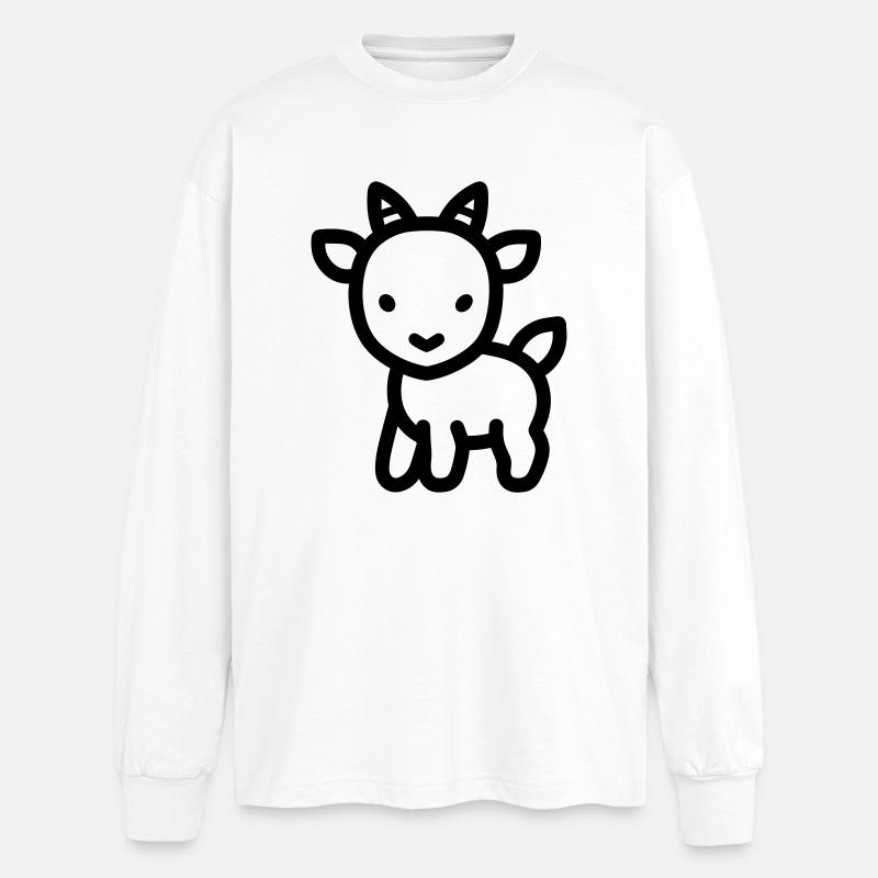 chèvre - T-shirt manches longues oversize - blanc