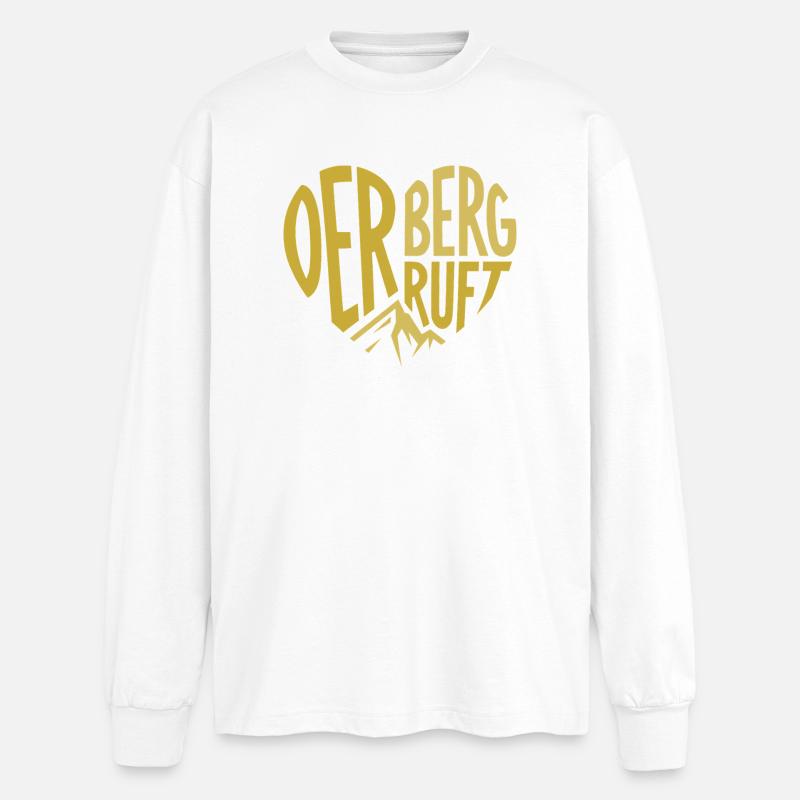 Der Berg ruft Herz Gipfel - Oversized Langarmshirt  - Weiß