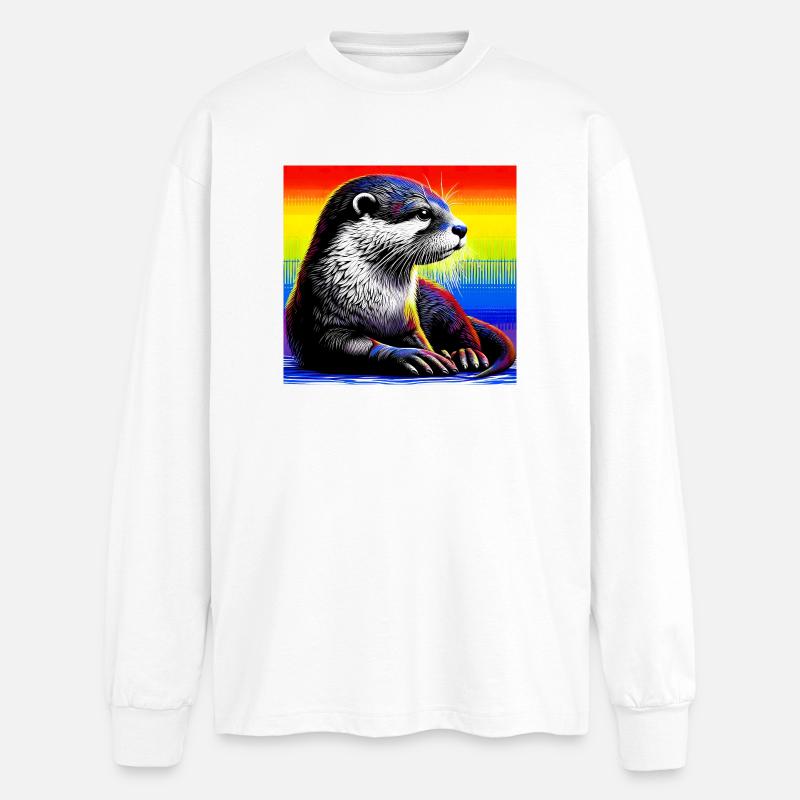 otter - Oversized Long Sleeve T-Shirt - white