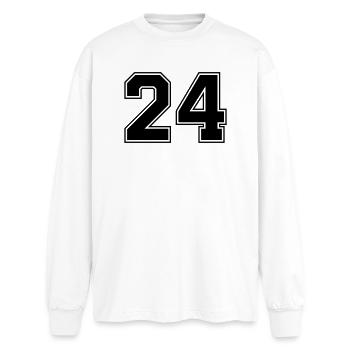 24 - Oversized Long Sleeve T-Shirt - white - Front - AI Model Male 185 light (185cm)