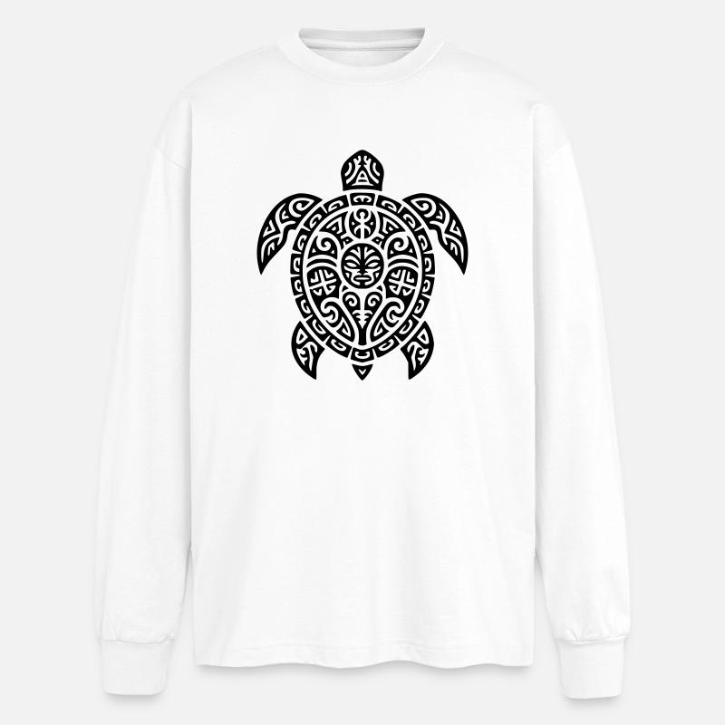 Schildkröte - Oversized Langarmshirt  - Weiß