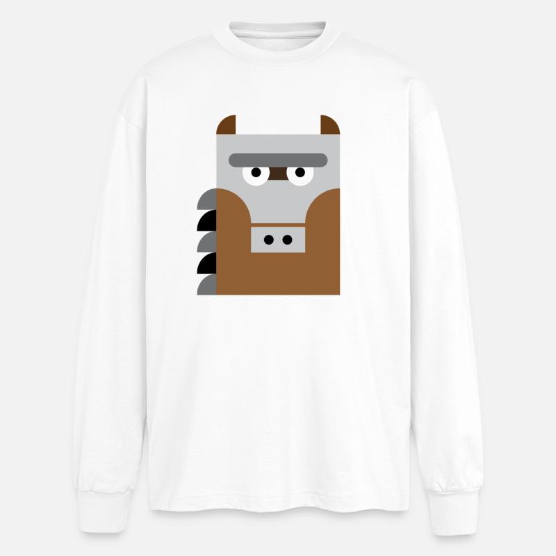 Pferd - Oversized Langarmshirt  - Weiß