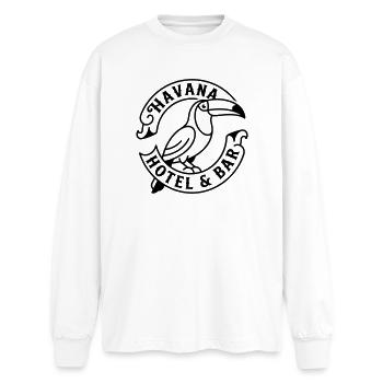 La Havane - T-shirt manches longues oversize - blanc - Devant - AI Model Male 185 light (185cm)