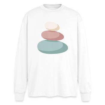 Pastel Stone Stack - Oversized Long Sleeve T-Shirt - white - Front - AI Model Male 185 light (185cm)