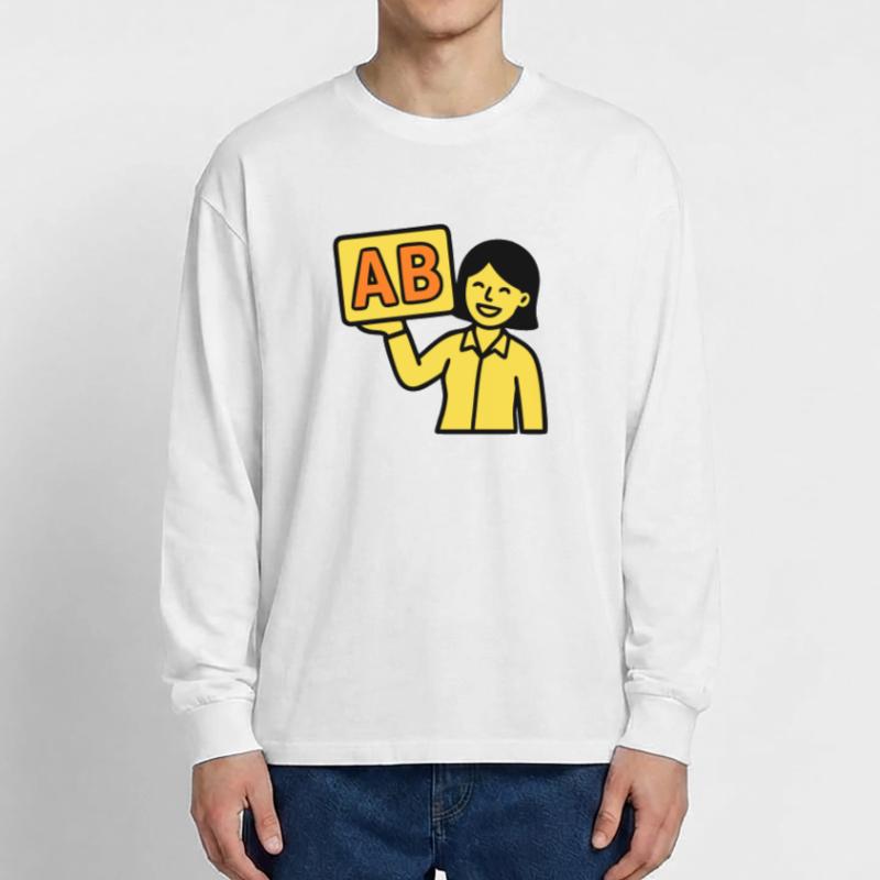 Teacher Elementary School ABC Vector Oversized Long Sleeve T-Shirt