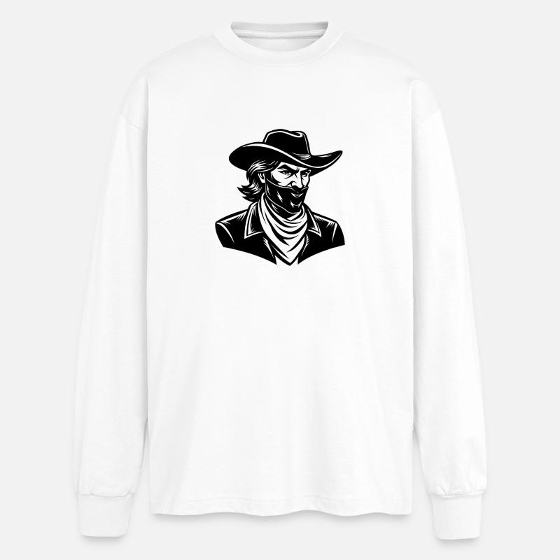 Cowboy-Bandana - Oversized Langarmshirt - Weiß
