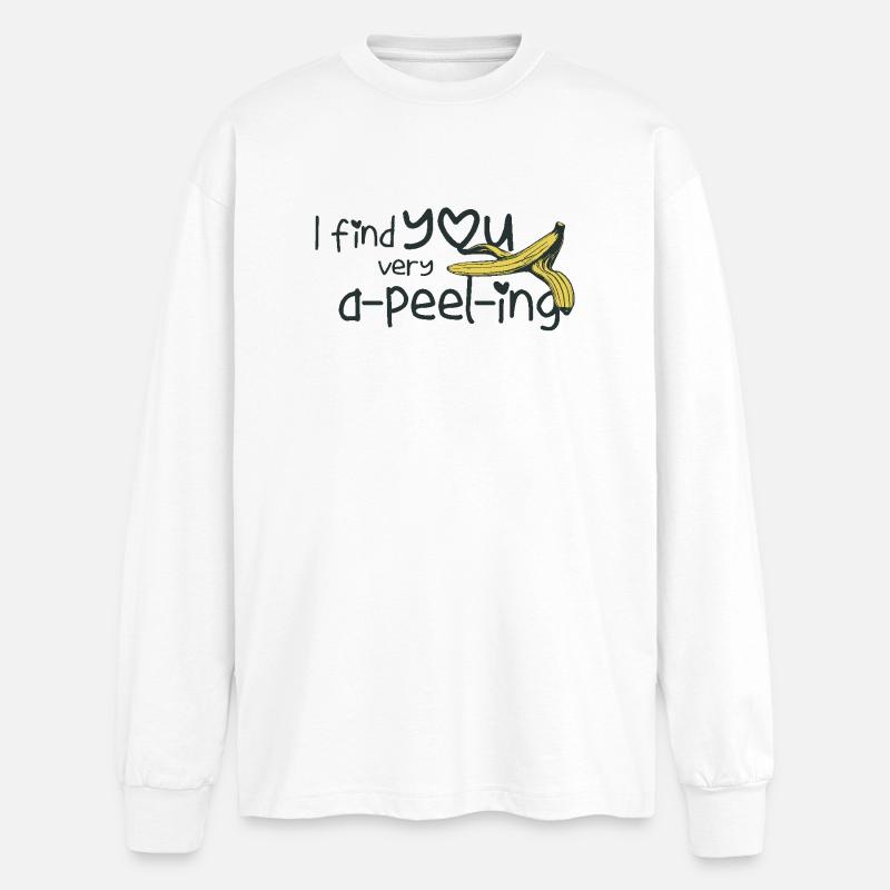 Banane - Oversized Langarmshirt - Weiß