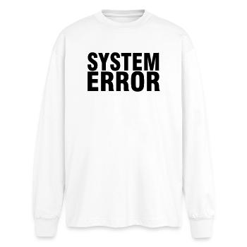 Systemfehler - Oversized Langarmshirt  - Weiß - Vorne - AI Model Male 185 light (185cm)