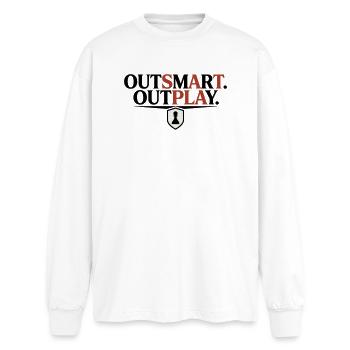 Dominieren des gegnerischen taktischen und strategischen Schach - Oversized Langarmshirt  - Weiß - Vorne - AI Model Male 185 light (185cm)