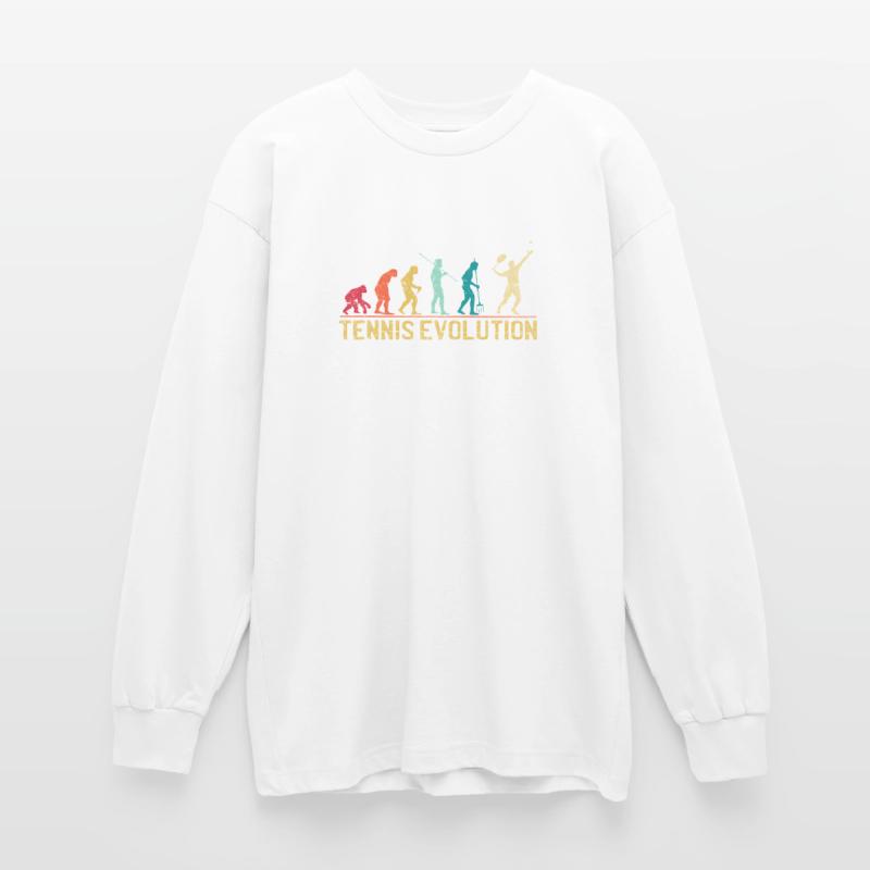 Tennis Evolution Evolution Graphic Design Oversized Long Sleeve T-Shirt