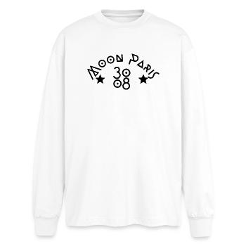 Design simple et épuré pour un style unique et fun - T-shirt manches longues oversize - blanc - Devant - AI Model Male 185 light (185cm)