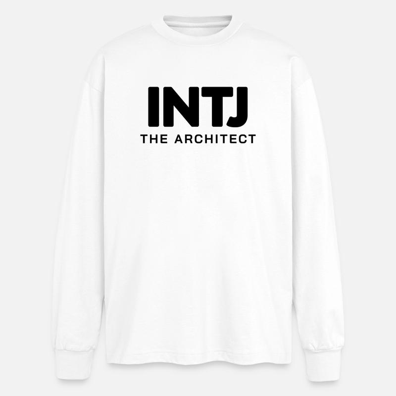 INTJ – The Architect | Minimalistisches Design - Oversized Langarmshirt  - Weiß