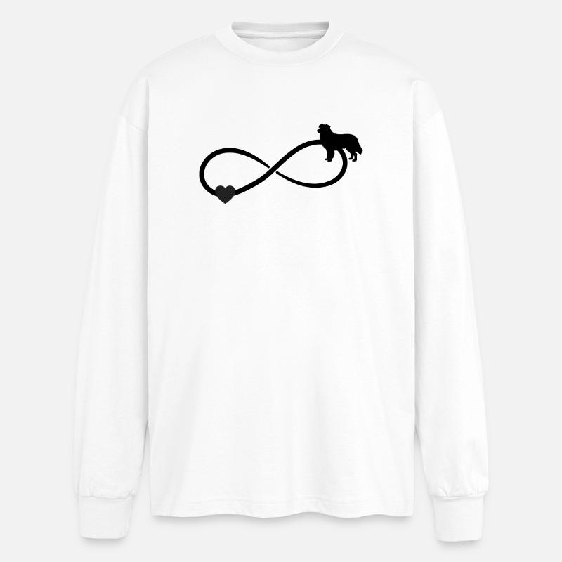 Australian Sheperd Herz Unendlichkeit  - Oversized Langarmshirt  - Weiß